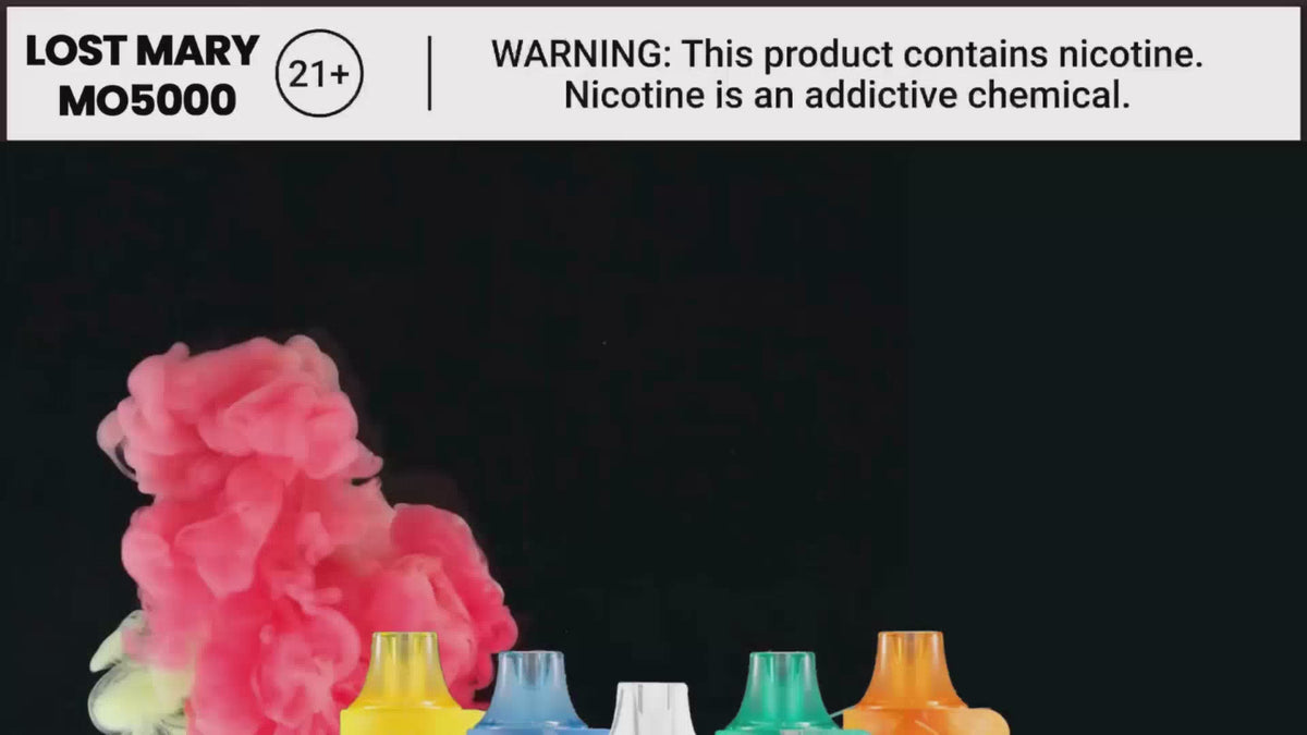 Load video: LOST MARY MO5000 Disposable Vape Products Information Video